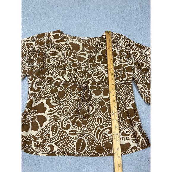 Roxy Womens Size M Boho V-Neck Flowy Sleeves Top Floral Swirl y2k - Picture 6 of 12